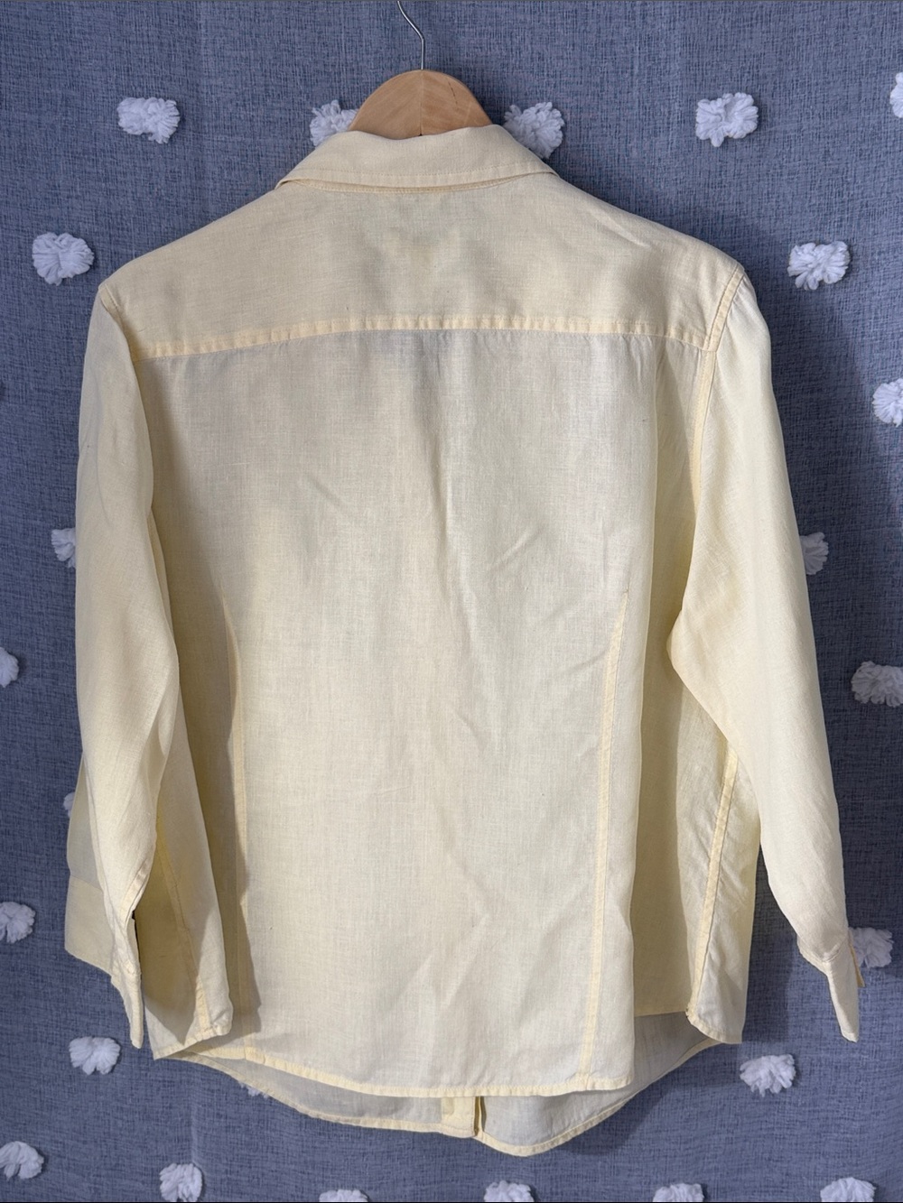 Talbots Soft Lemon Button-Up Collared Blouse - Picture 2 of 12